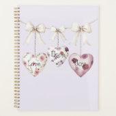 Inspirational Floral Love Hope Joy Hearts Bow Planer (Vorderseite)