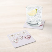 Inspirational Floral Love Hope Joy Hearts Bow Rechteckiger Pappuntersetzer (Vor Ort)