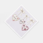 Inspirational Floral Love Hope Joy Hearts Bow Serviette (Ecke)