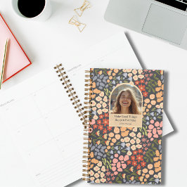 Inspirational Floral Photo Weekly Monthly Planner Planer