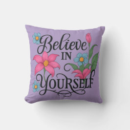 Inspirational Floral Throw Pillow (16" x 16") Kissen