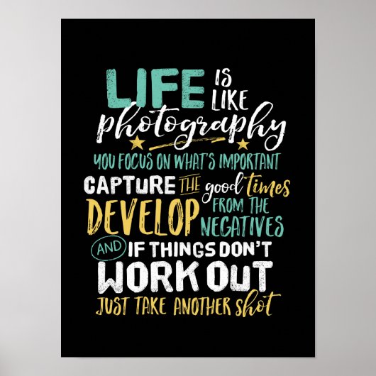 Inspirational Fotogray Life Quote Fotograf Poster (Vorne)