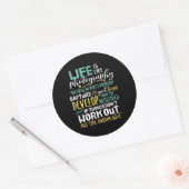 Inspirational Fotogray Life Quote Fotograf Runder Aufkleber (Umschlag)