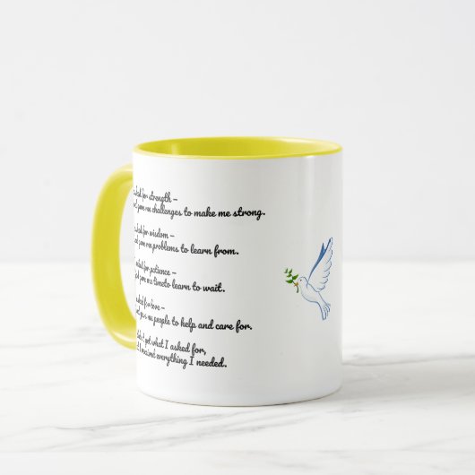 Inspirational God Quote Mug – Strength, Wisdom Tasse (Vorderseite Links)