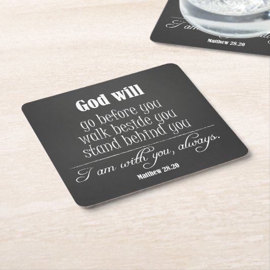 Inspirational God Will Quote with Bible Verse Rechteckiger Pappuntersetzer (angewinkelt)