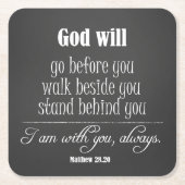 Inspirational God Will Quote with Bible Verse Rechteckiger Pappuntersetzer (Vorderseite)