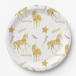 Inspirational Gold Unicorns Stars Pappteller