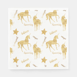 Inspirational Gold Unicorns Stars Serviette