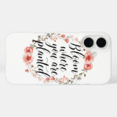 Inspirational Growth Quote with Pink Flowers Case-Mate iPhone Hülle (Rückseite (Horizontal))