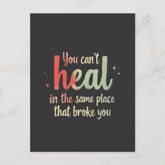 Inspirational Healing Change Quote Graphic Postkarte (Vorderseite)
