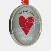 Inspirational Heard Faith Family Friends Urlaub Ornament Aus Metall (Rechts)