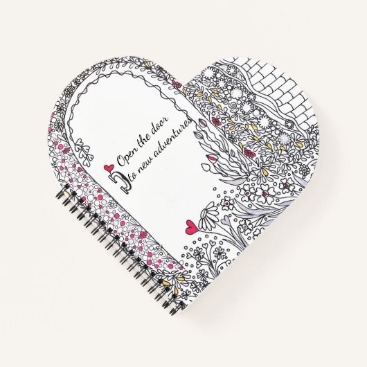 Inspirational Heart Shaped Spiral Notebook Notizblock (Vorderseite)