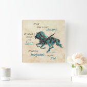 Inspirational Horse Square Wall Clock Quadratische Wanduhr (Zuhause)