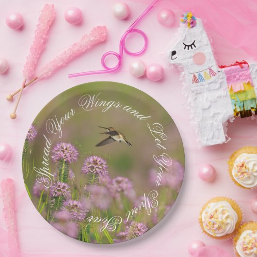 Inspirational Hummingbird Wings Pappteller (Party)