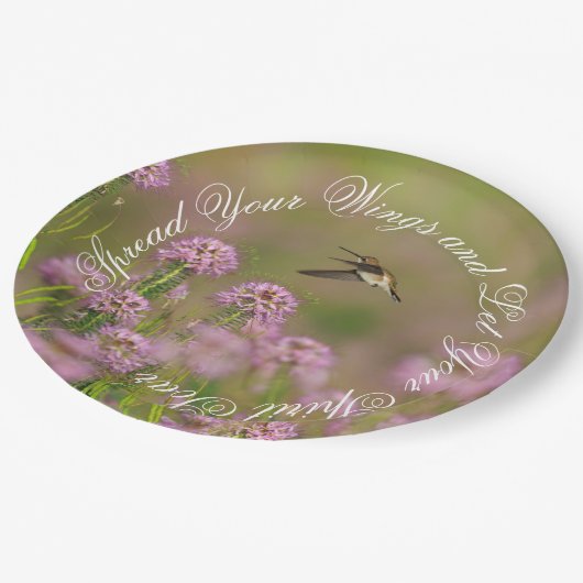Inspirational Hummingbird Wings Pappteller (Schrägansicht)