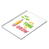 Inspirational "It's Time to Grow" Pencil Plant Notizblock (Linke Seite)