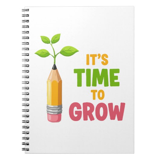 Inspirational "It's Time to Grow" Pencil Plant Notizblock (Vorderseite)