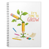 Inspirational "It's Time to Grow" Pencil Plant Notizblock (Vorderseite)