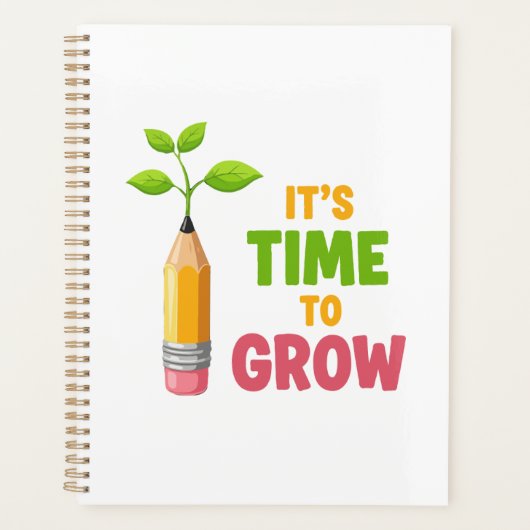 Inspirational "It's Time to Grow" Pencil Plant Planer (Vorderseite)