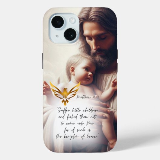 Inspirational Jesus Holding Baby Gold Dove Bible Case-Mate iPhone Hülle (Rückseite)