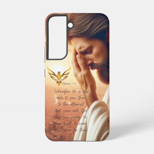 Inspirational Jesus Praying Gold Dove Religious Samsung Galaxy Hülle (Rückseite)