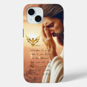 Inspirational Jesus Praying Gold Dove Scripture Case-Mate iPhone Hülle (Rückseite)