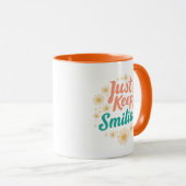 Inspirational "Just Keep Smiling" Floral Tasse (VorderseiteRechts)
