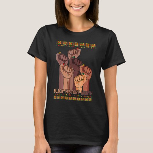 Inspirational Leaders Power Fist Hand Black Histor T-Shirt (Vorderseite)