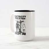 Inspirational Lineman Silhouette Quote Zweifarbige Tasse (Vorderseite Links)