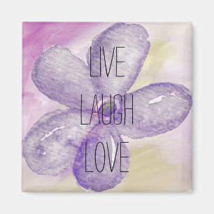 Inspirational Live, Lachen, Liebewatercolor-Blume Magnet