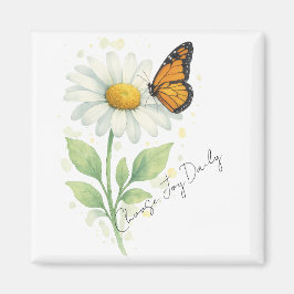 Inspirational Magnet - Daisy & Butterfly