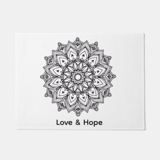 Inspirational Mandala Love & Hope: Doormat Fußmatte (Vorderseite)