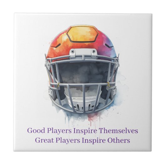 Inspirational Motivational Football Helmet Fliese (Vorderseite)