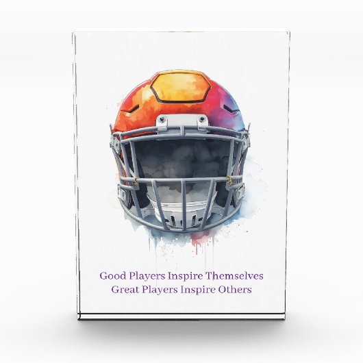 Inspirational Motivational Football Helmet  Fotoblock (Vorderseite)