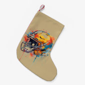 Inspirational Motivational Football Helmet Kleiner Weihnachtsstrumpf (Vorderansicht (hängend))