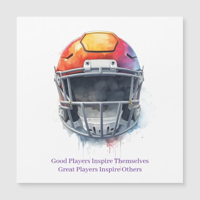 Inspirational Motivational Football Helmet  Magnetkarte (Vorderseite)