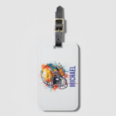 Inspirational Motivational Football Helmet Name Gepäckanhänger (Vorderseite Vertikal)