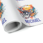 Inspirational Motivational Football Helmet Name Geschenkpapier (Rolleneckpunkt)
