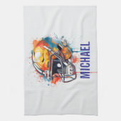 Inspirational Motivational Football Helmet Name Geschirrtuch (Vertikal)