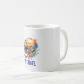 Inspirational Motivational Football Helmet Name Kaffeetasse (VorderseiteRechts)