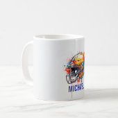 Inspirational Motivational Football Helmet Name Kaffeetasse (Vorderseite Links)