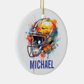 Inspirational Motivational Football Helmet Name Keramik Ornament (Rechts)