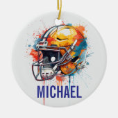 Inspirational Motivational Football Helmet Name Keramik Ornament (Vorne)