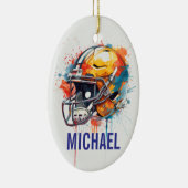 Inspirational Motivational Football Helmet Name Keramik Ornament (Rechts)