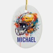 Inspirational Motivational Football Helmet Name Keramik Ornament (Vorne)