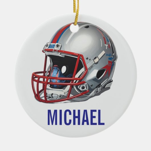 Inspirational Motivational Football Helmet Name Keramik Ornament (Vorne)