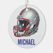 Inspirational Motivational Football Helmet Name Keramik Ornament (Links)