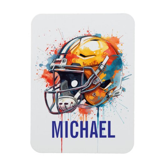Inspirational Motivational Football Helmet Name Magnet (Vertikal)