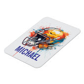Inspirational Motivational Football Helmet Name Magnet (Linke Seite)