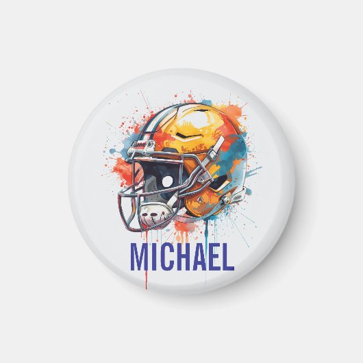 Inspirational Motivational Football Helmet Name Magnet (Vorne)